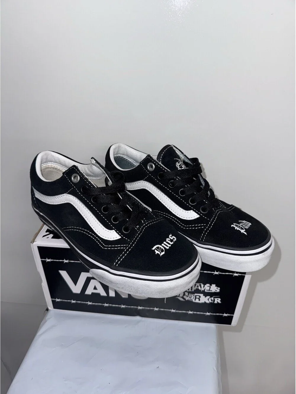 Vans x Travis Barker Mens Size 4.5 Womens 6 Black Dues Paid Skate Old Skool
